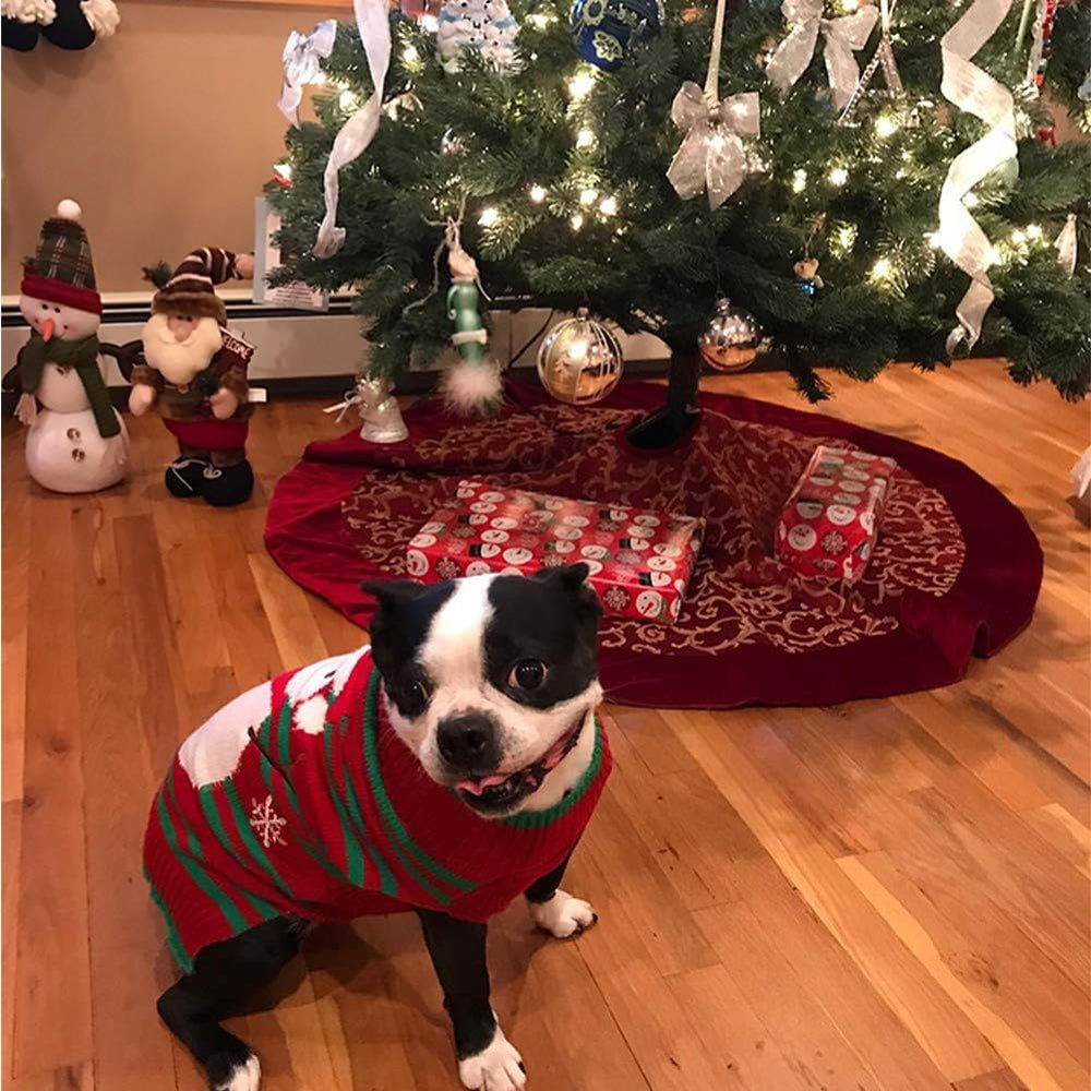 NACOCO dog snowman sweater size XL label indicating precise fit