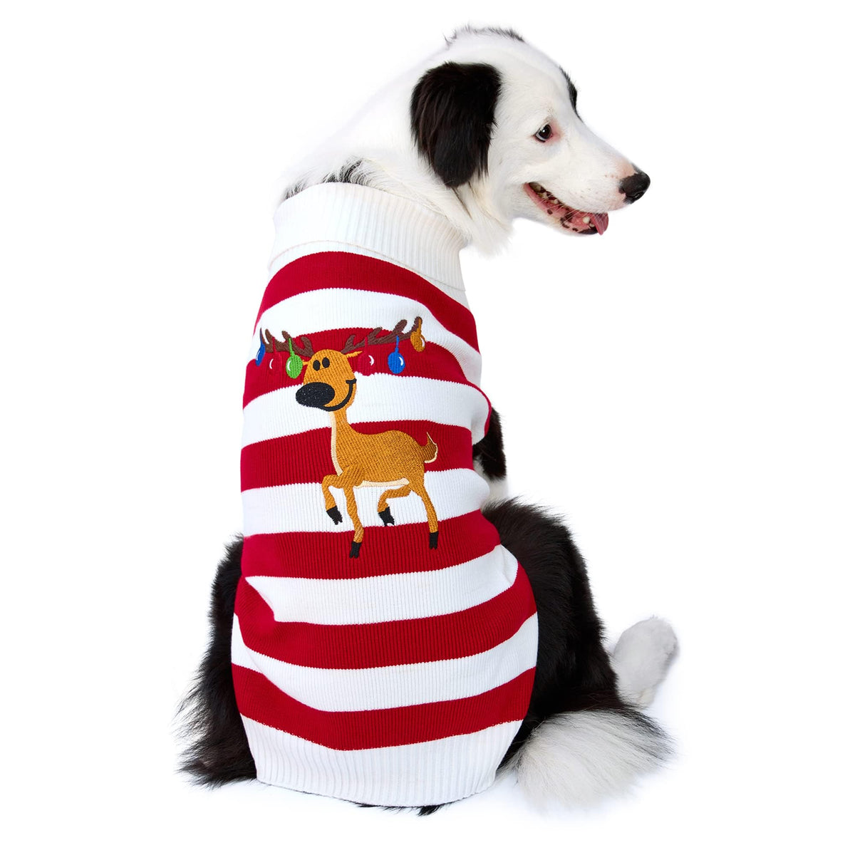 NACOCO dog sweater front view—festive warmth for small pets during holidays.