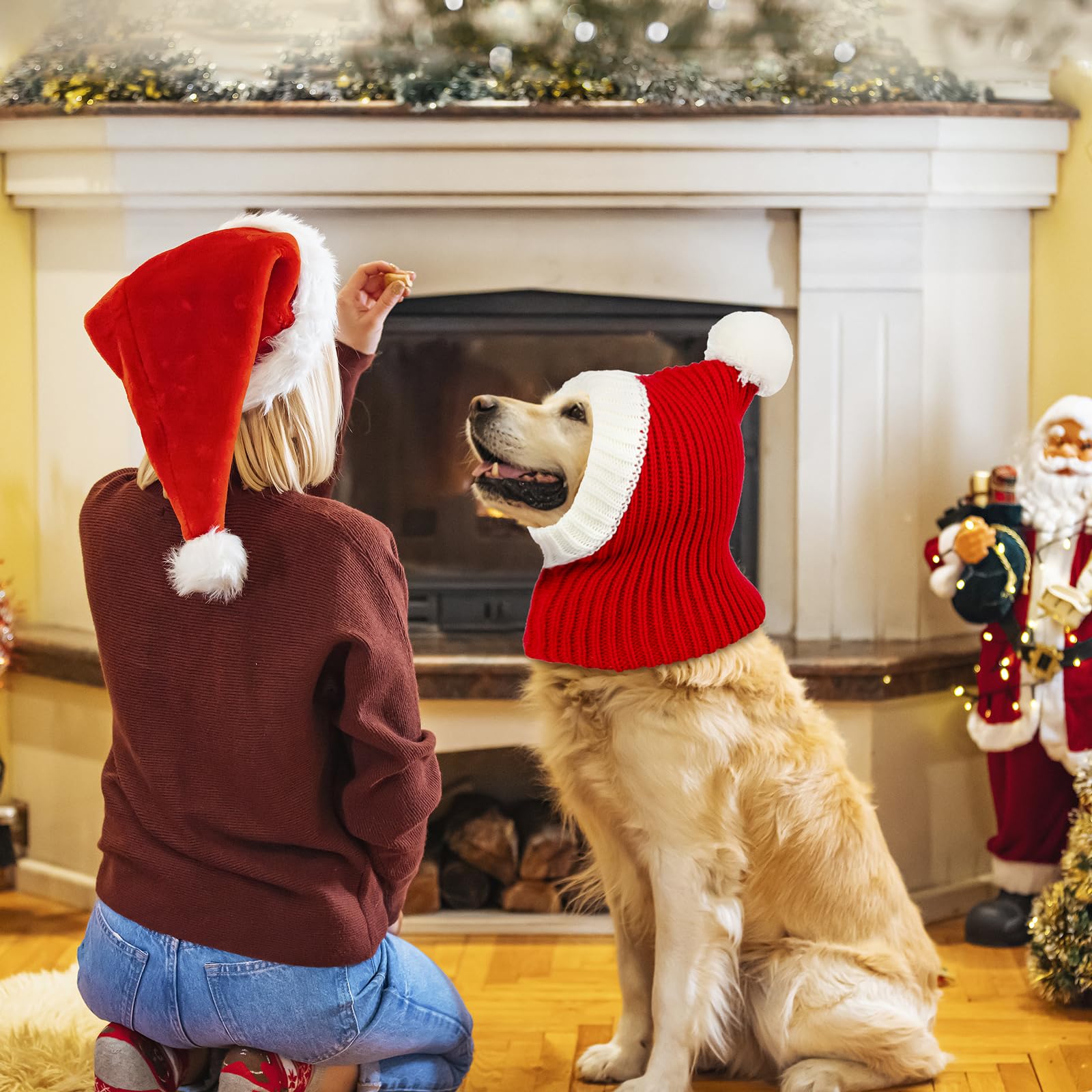 NACOCO human wearing Christmas hat shows unisex style for family photos.