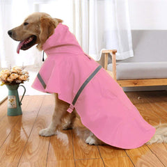 NACOCO large dog raincoat adjustable belly strap demonstrates secure, comfortable fit