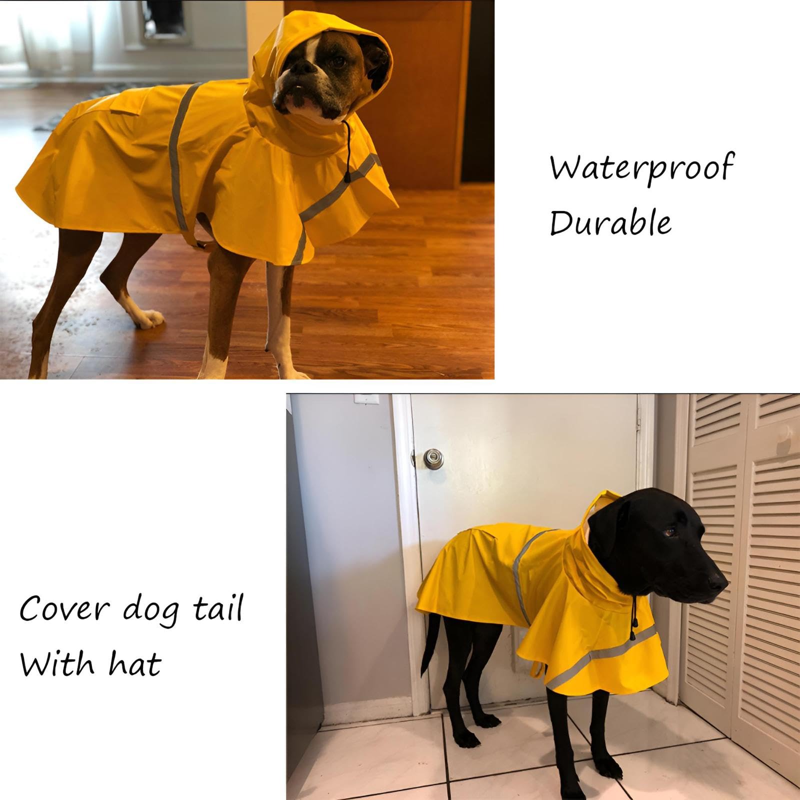 NACOCO large dog raincoat hood detail provides extra weather protection