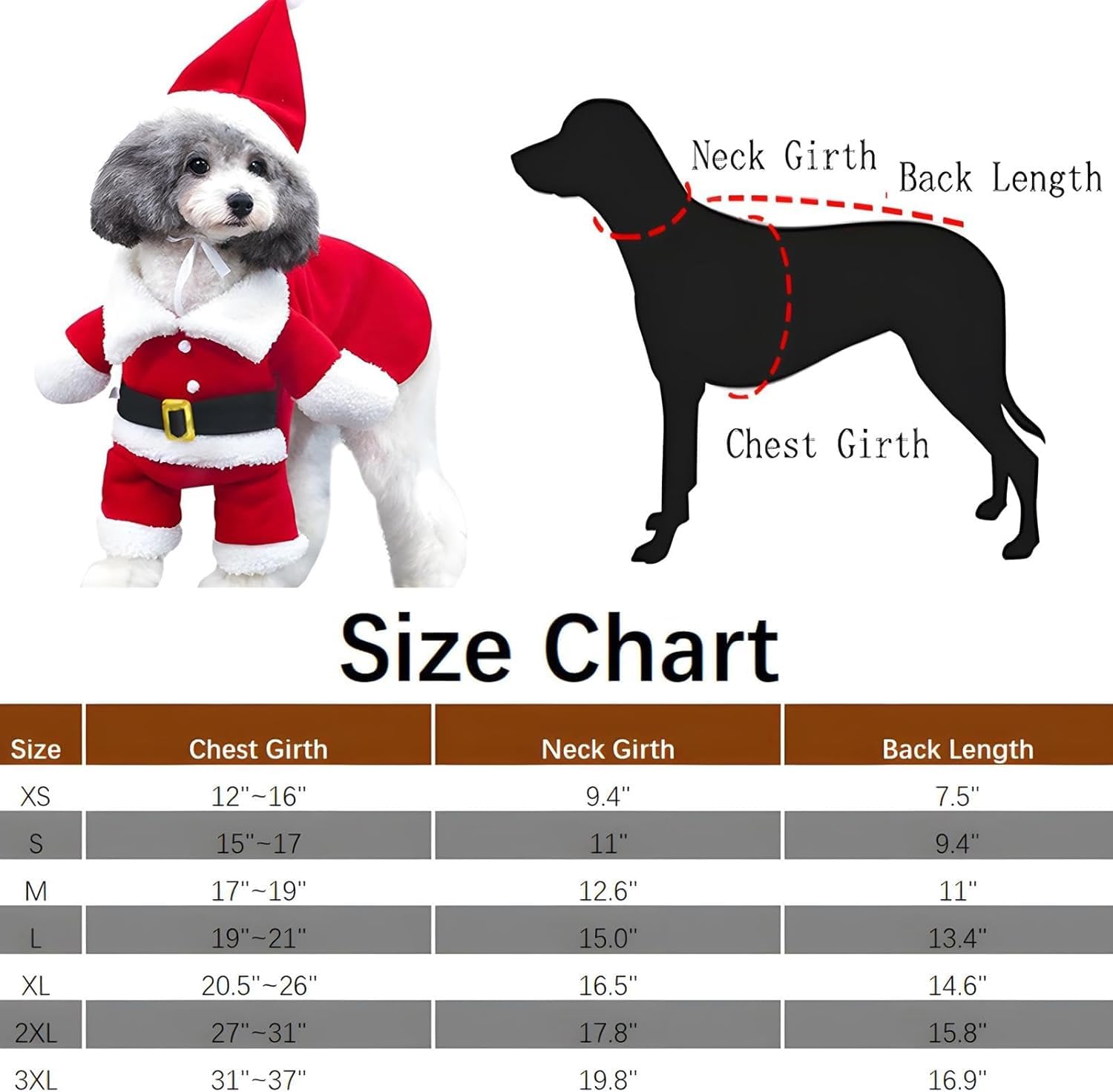 NACOCO measurement chart helps choose right chest and back fit