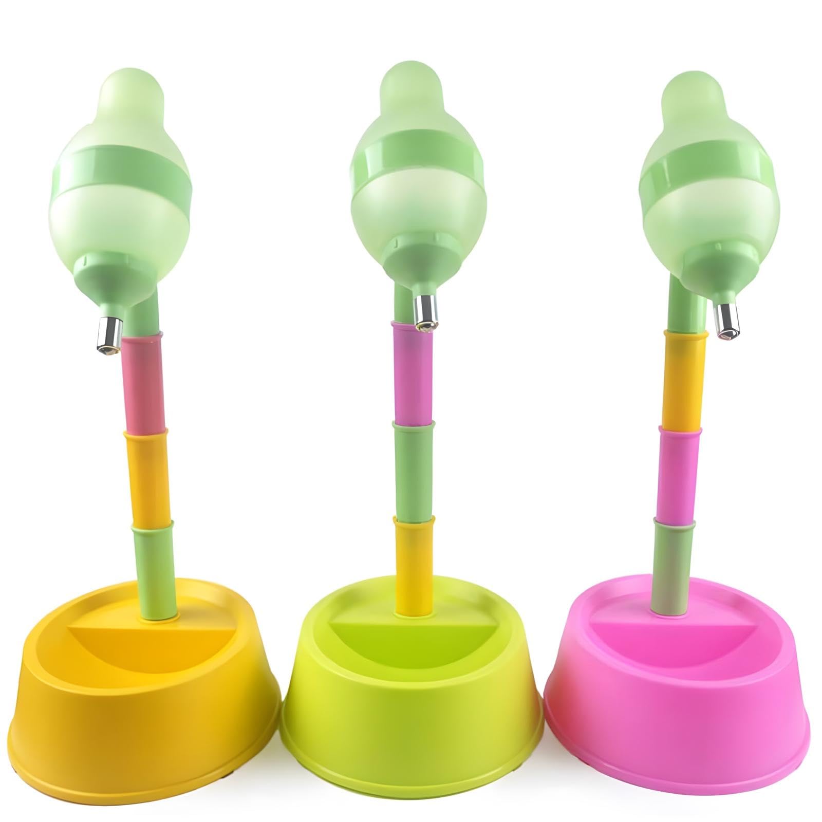 NACOCO pet standing water dispenser height adjustment shows 13, 16, and 19 inches.