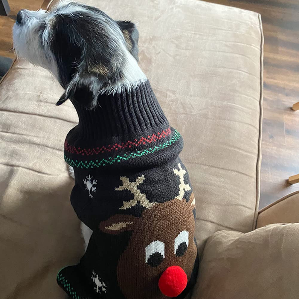 NACOCO Rudolph sweater cat wearing image emphasizes cozy holiday attire.