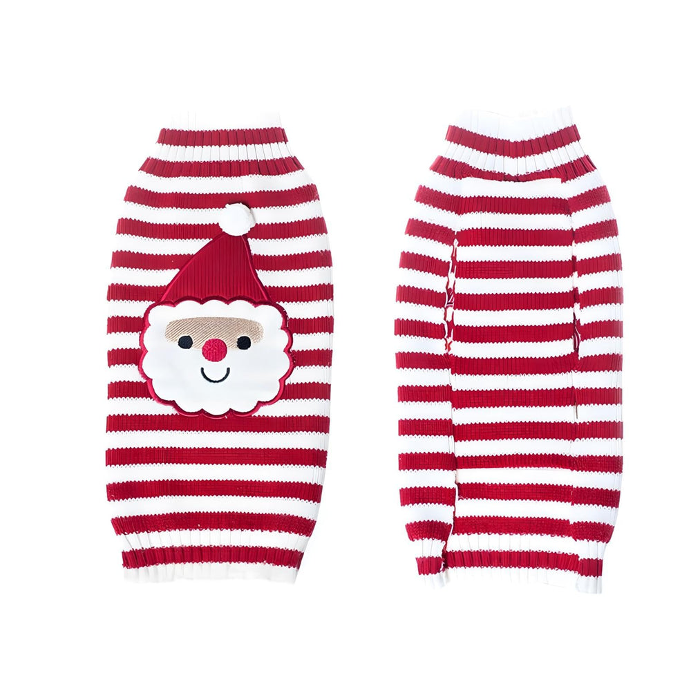 NACOCO Santa Claus pet sweater back view highlighting cozy knit.