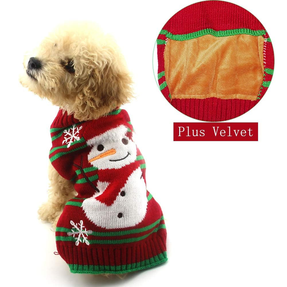 NACOCO snowman-pattern dog sweater features festive design and snug fit
