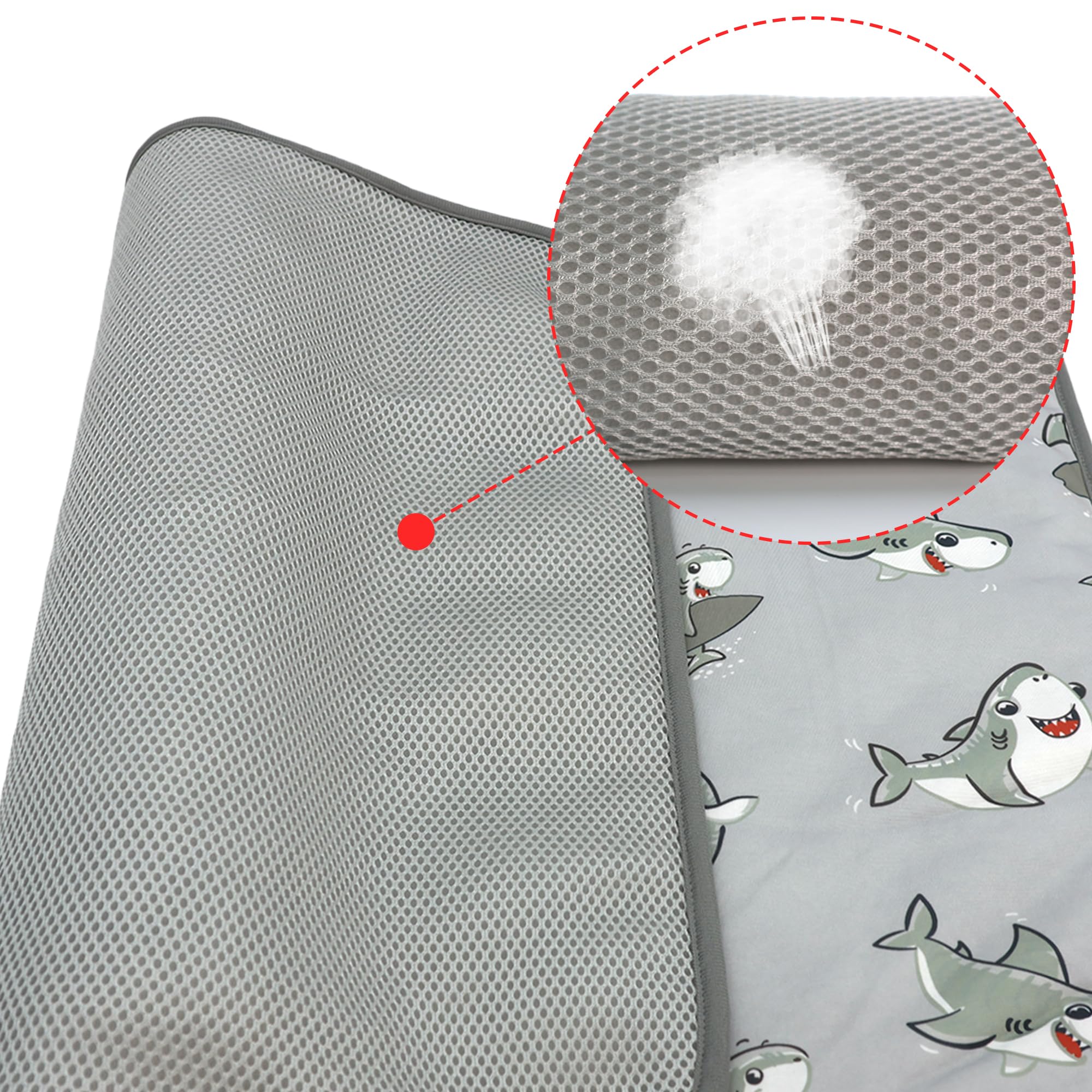 NACOCO cooling mat grey shark folded for storage and travel