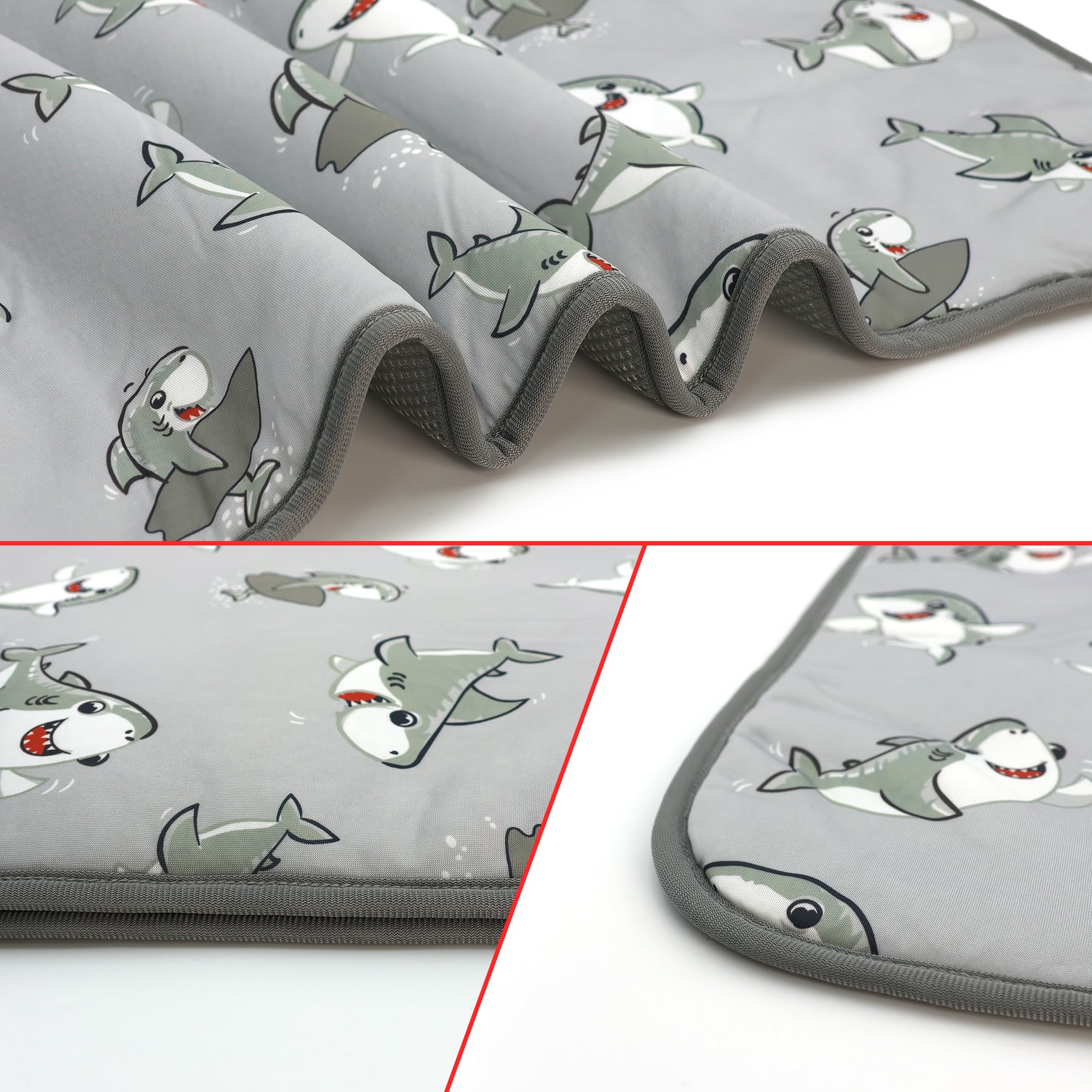 NACOCO cooling mat grey shark material close-up showing durable fabric