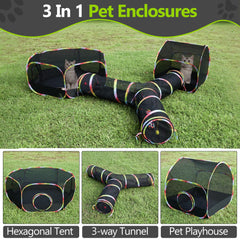 Naielfopet cat tent doors open for easy access and viewing.