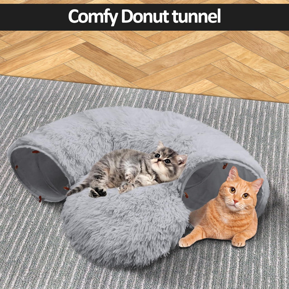 Naielfopet cat tunnel bed S shape option for varied play spaces.