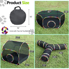 Naielfopet cat tunnel linked to tent for seamless exploration.