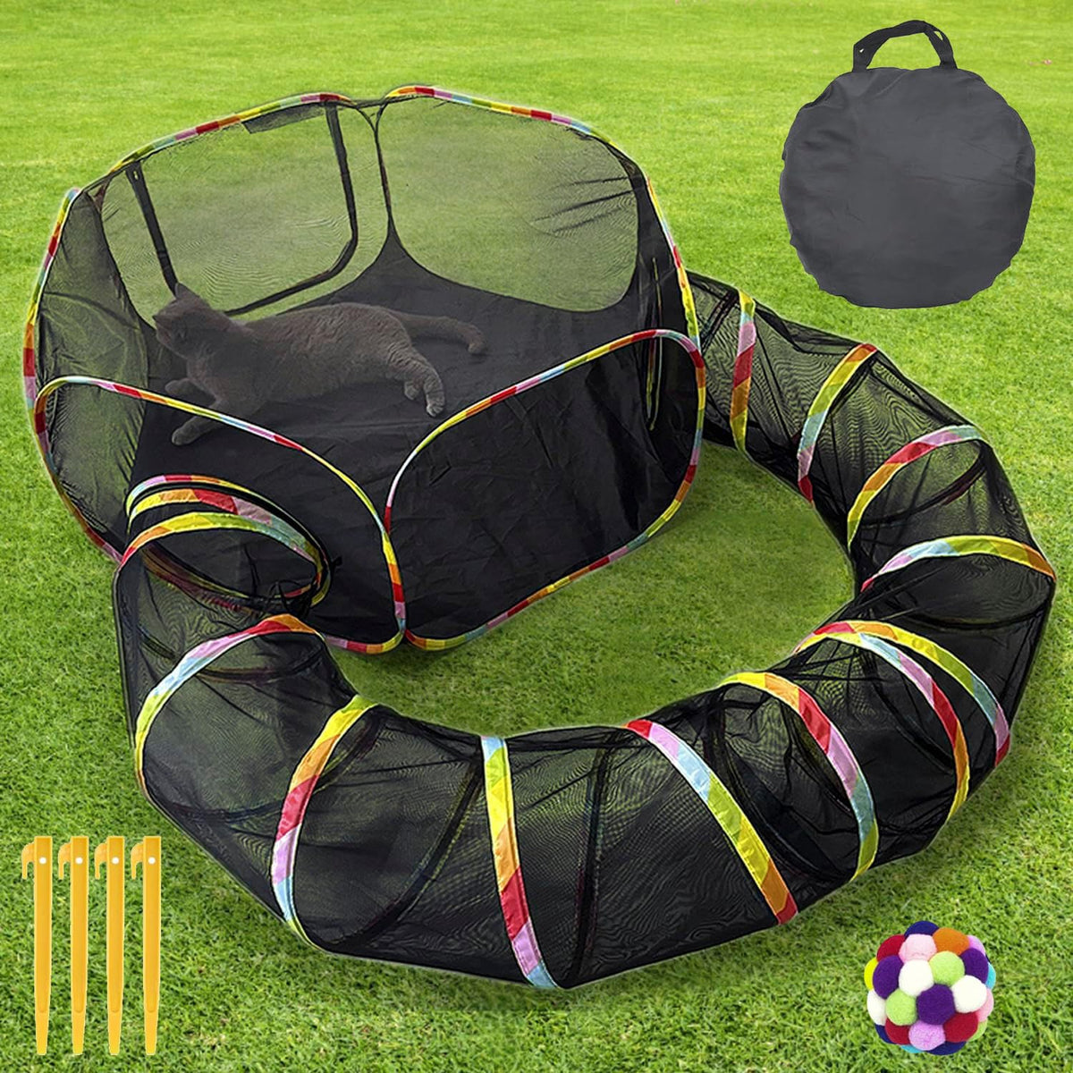 Naielfopet outdoor cat enclosure tent offers spacious, safe outdoor play for cats