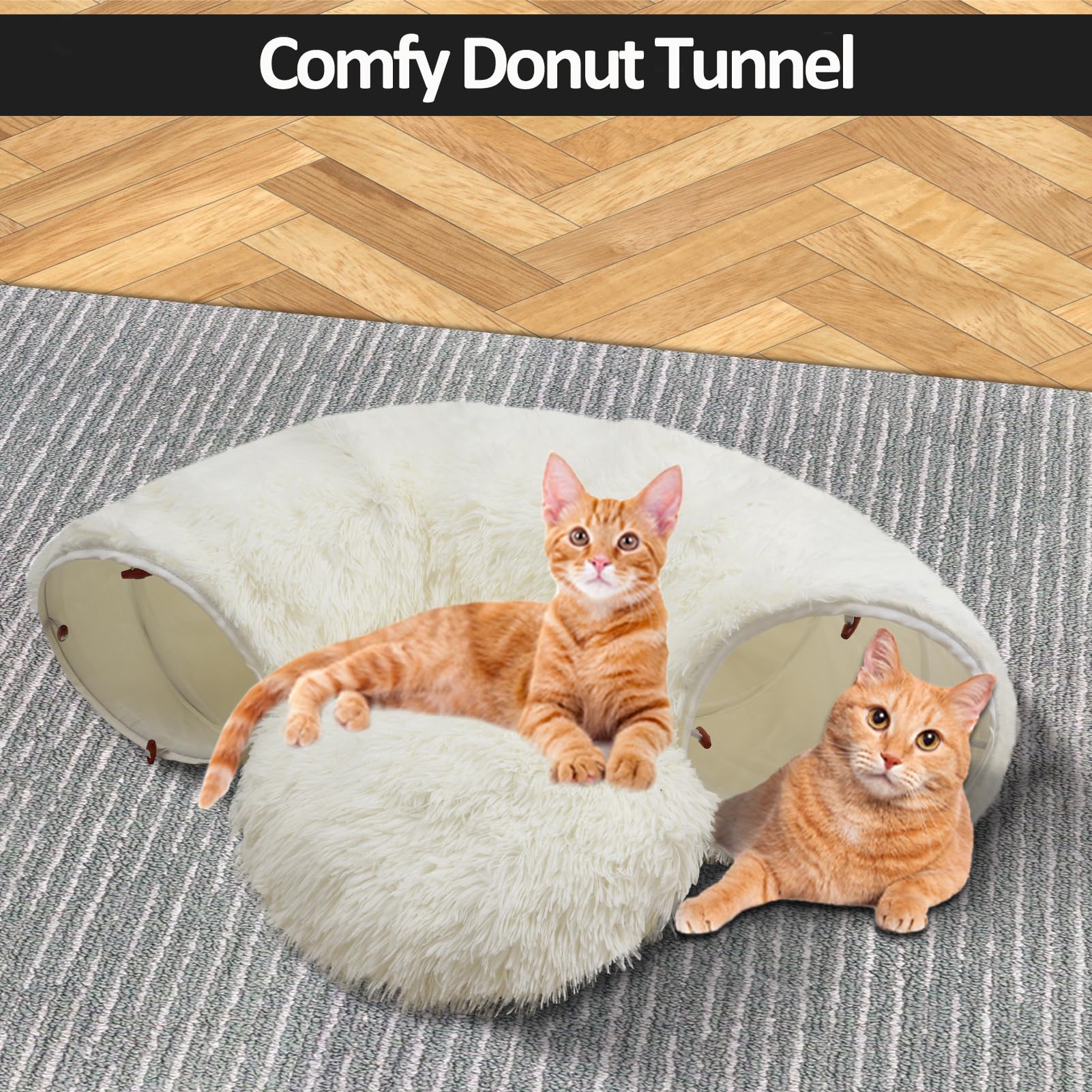 Naielfopet white fluffy-holiday-tree-placement doubles as festive decor and pet bed.