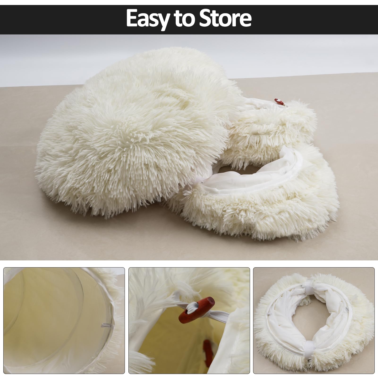 Naielfopet white fluffy-small-pet-use suitable for cats, kittens, and rabbits.