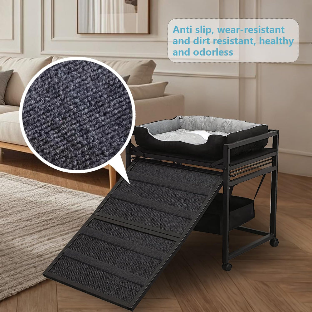 NAILDOKI Movable Structure Pet Stairs with casters for easy relocation