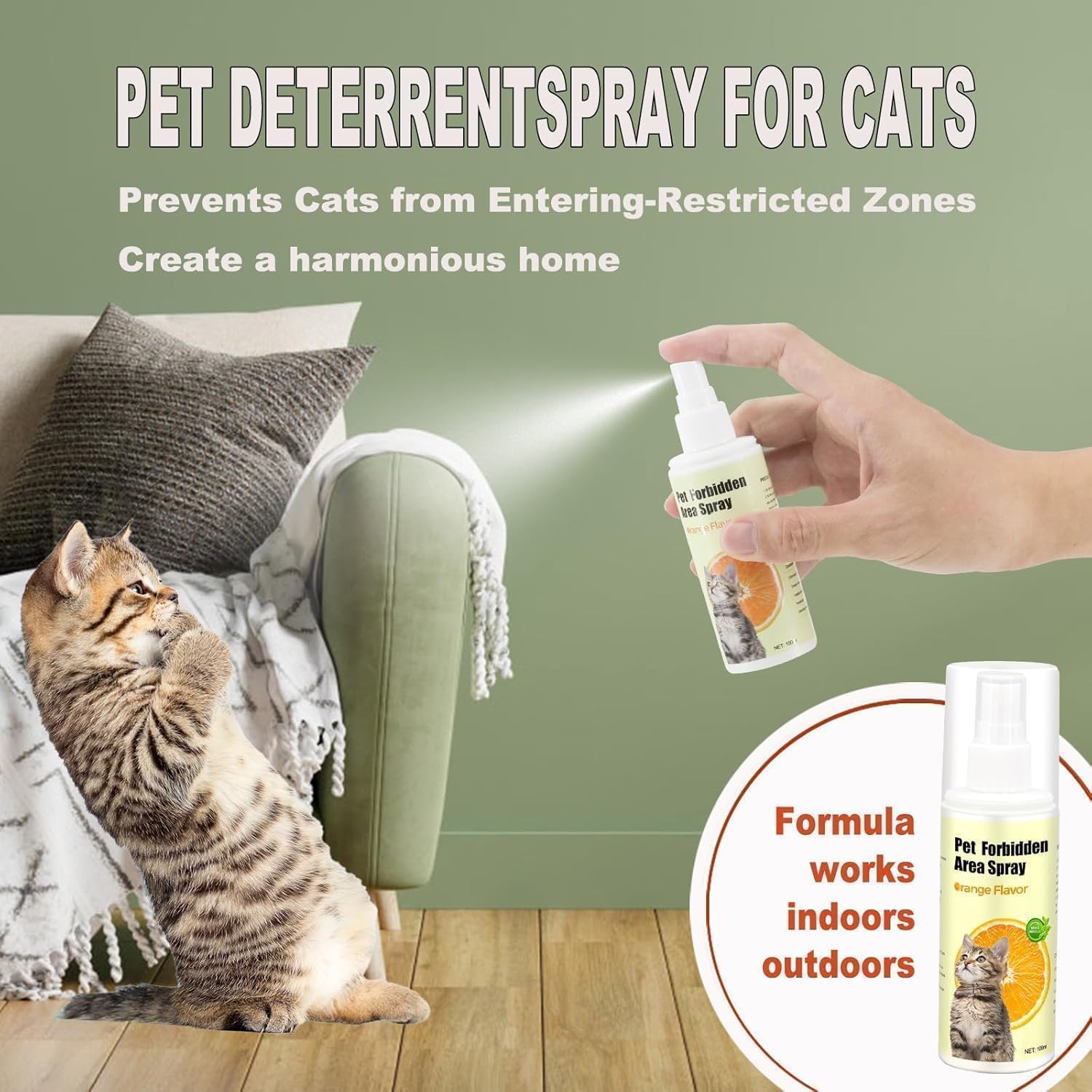 NAKESY cat deterrent spray on fabric to prevent cat marking