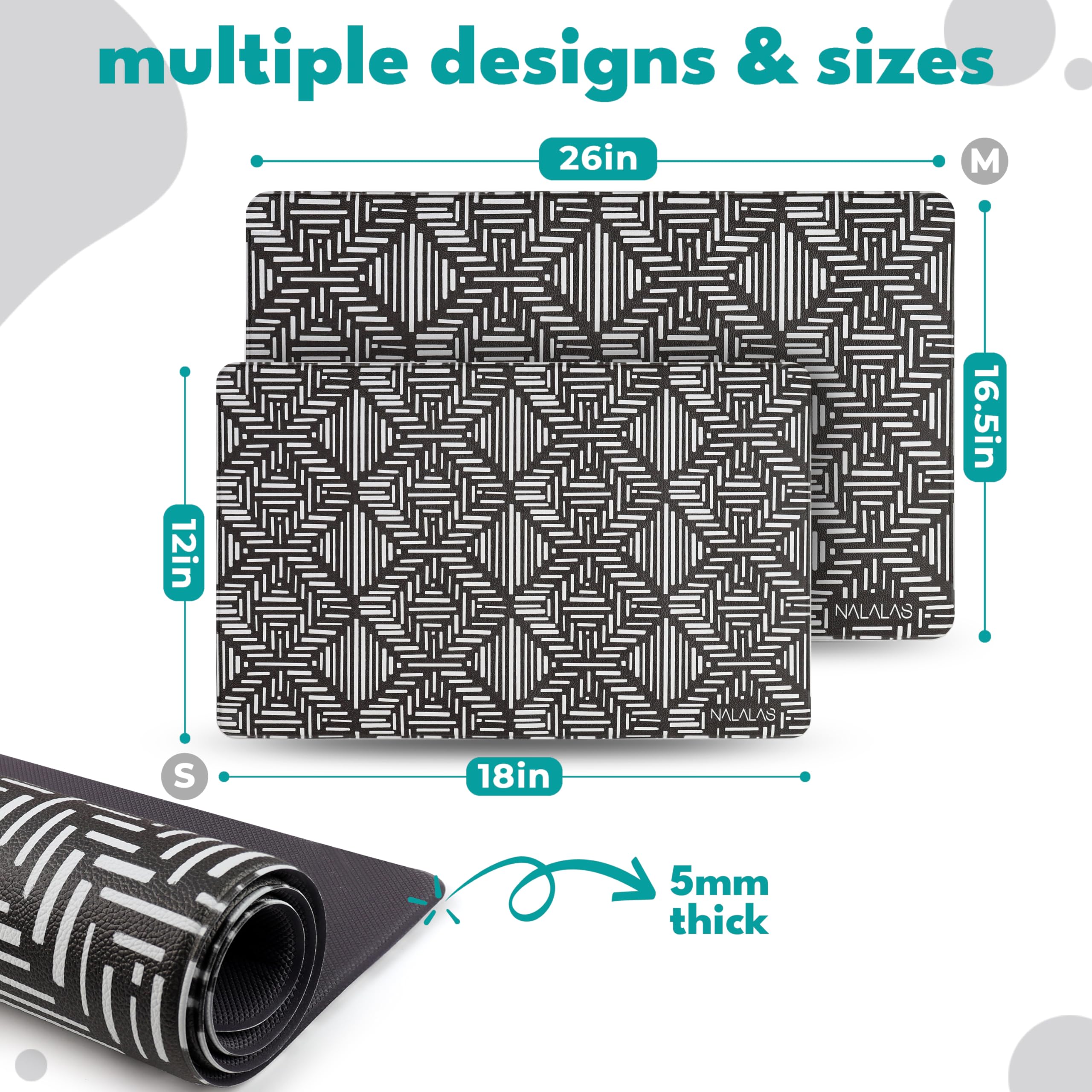 Nalalas 26-inch size fits large pets and accommodates multiple bowls.