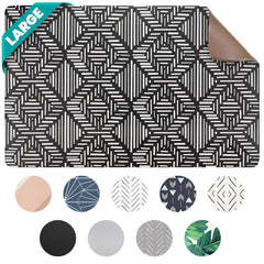 Nalalas large dog mat with bowls on floor helps reduce spills during feeds.