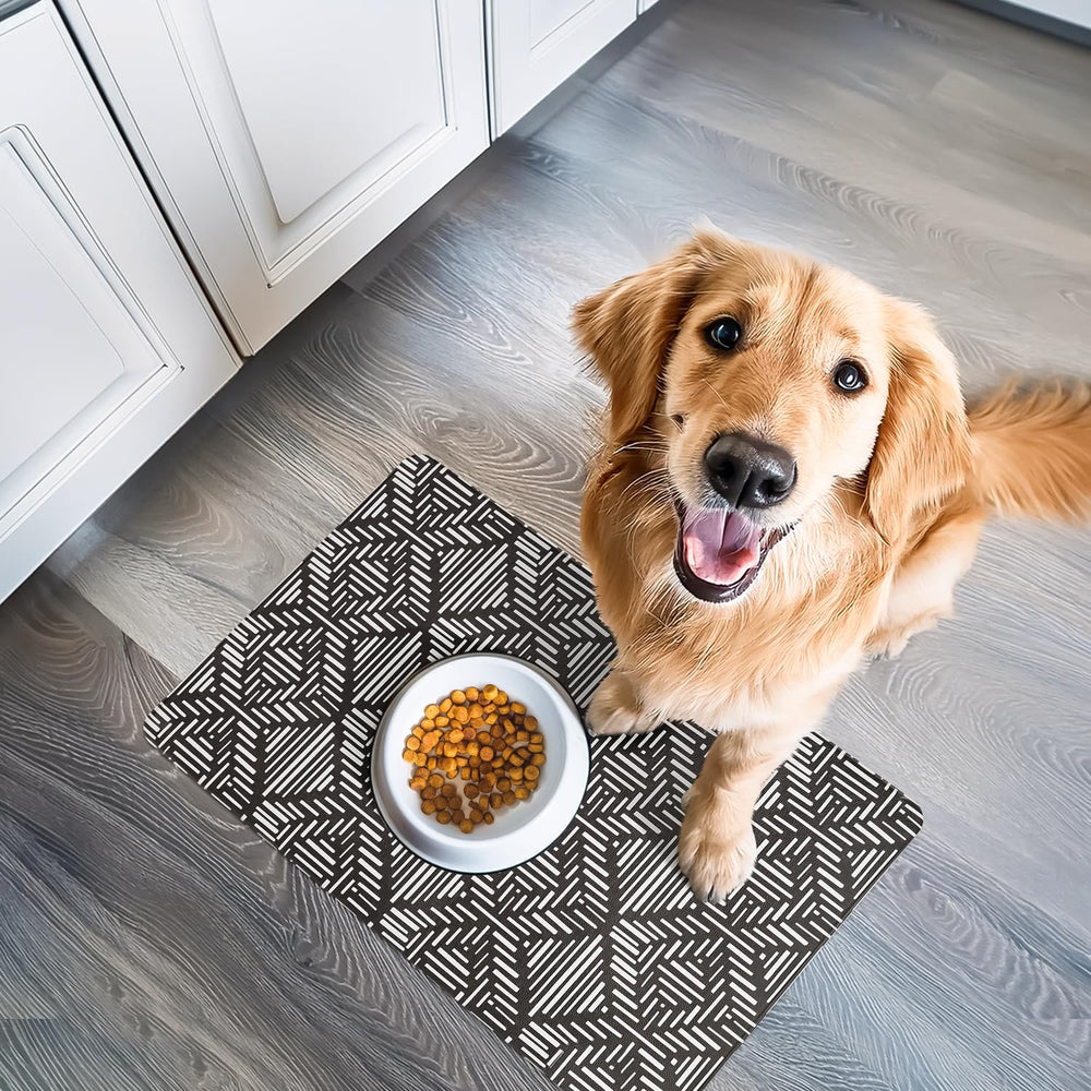Nalalas large dog mat in living room blends modern decor with floor protection.