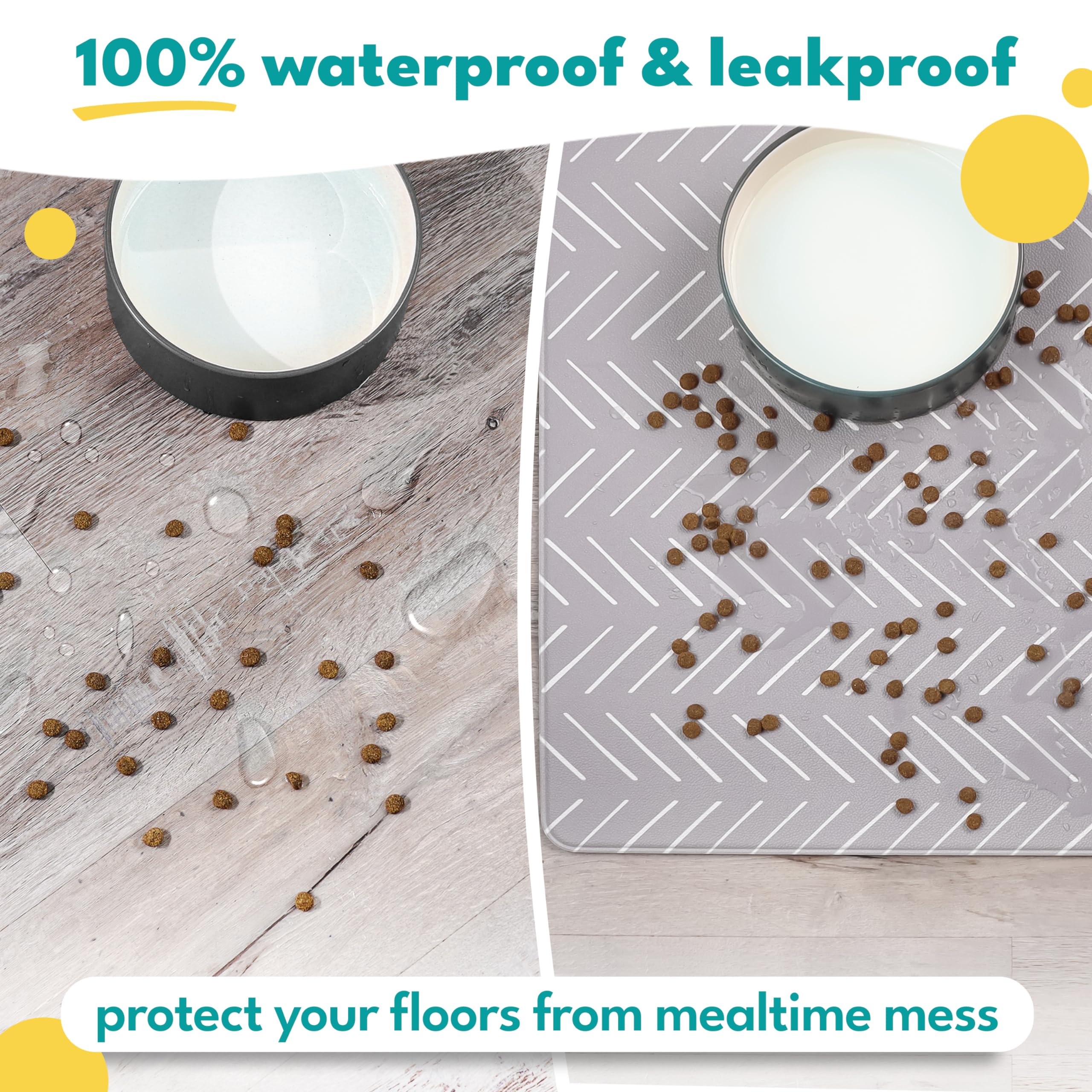 Nalalas non-slip dog feeding mat keeps bowls steady during meals