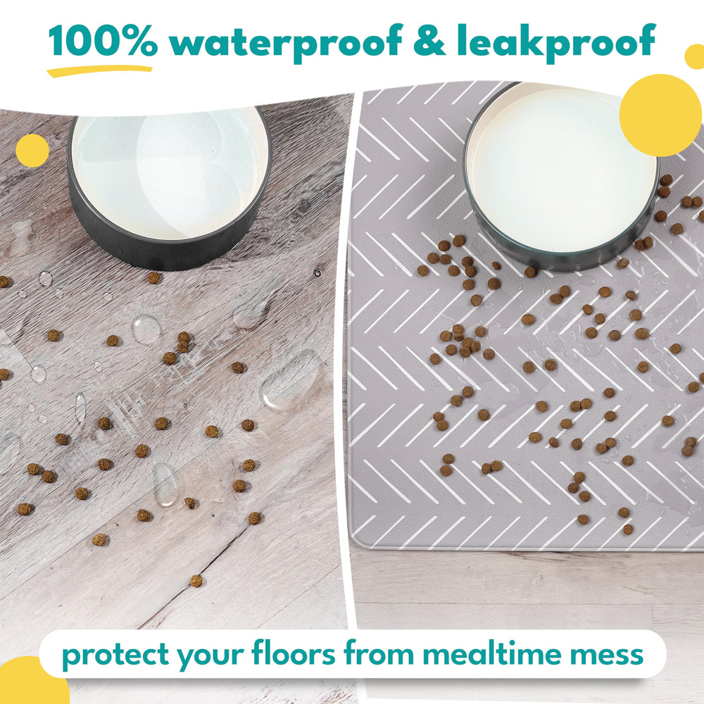 Nalalas non-slip dog feeding mat keeps bowls steady during meals
