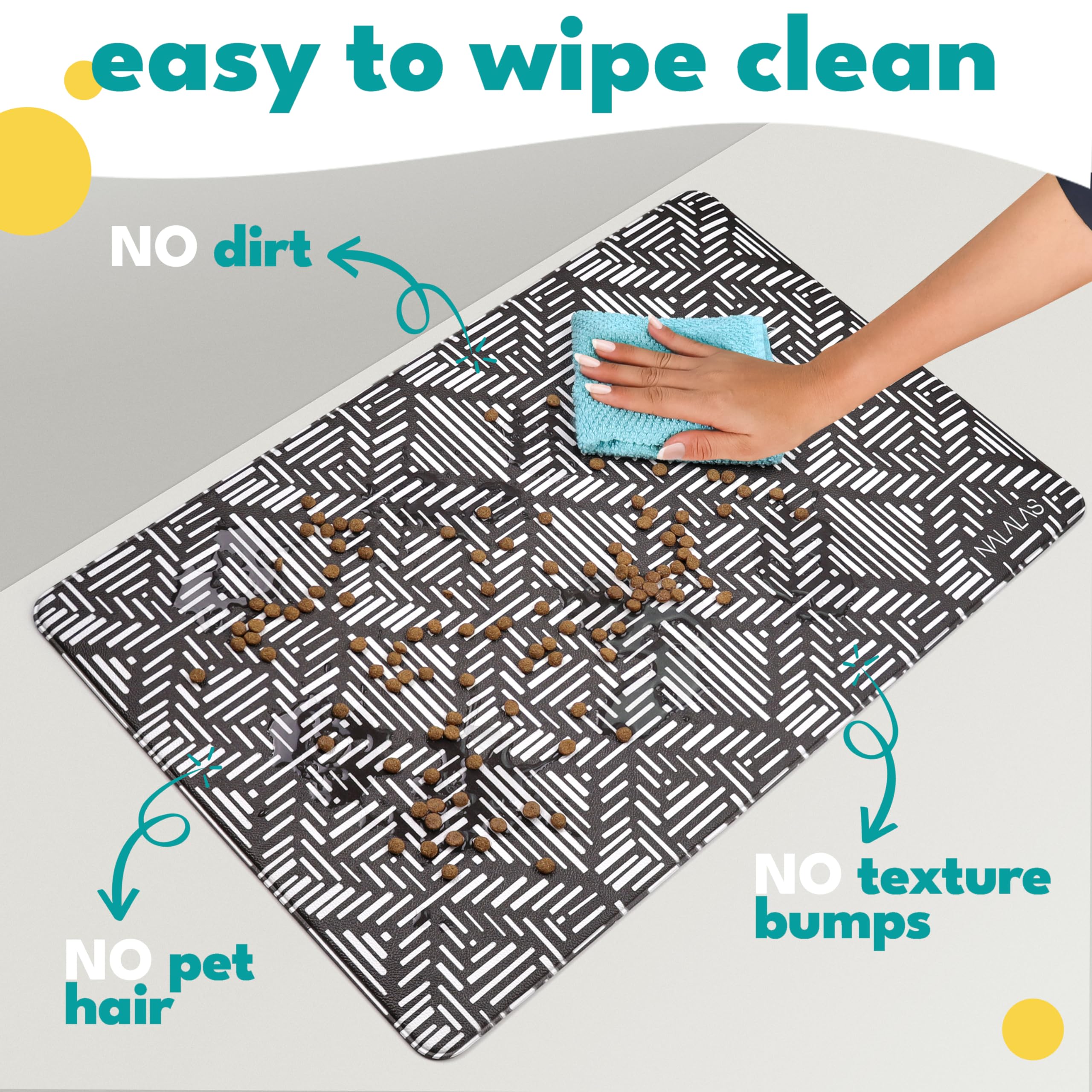 Nalalas waterproof dog mat close-up shows easy wipe-clean surface.