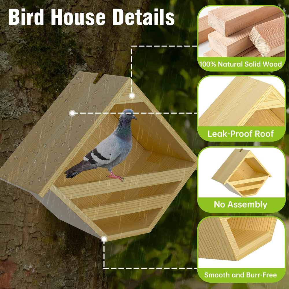 Nalwort Dove Nesting Box with nesting pads creates a cozy, secure space for nesting.