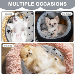 Namalu self-warming cat bed shown in indoor-outdoor setup for flexible use.