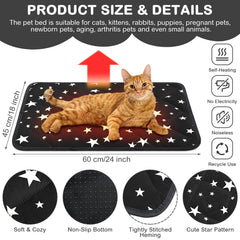 Namalu self-warming cat pad 18x24 inches in black offers warm lounging indoors.