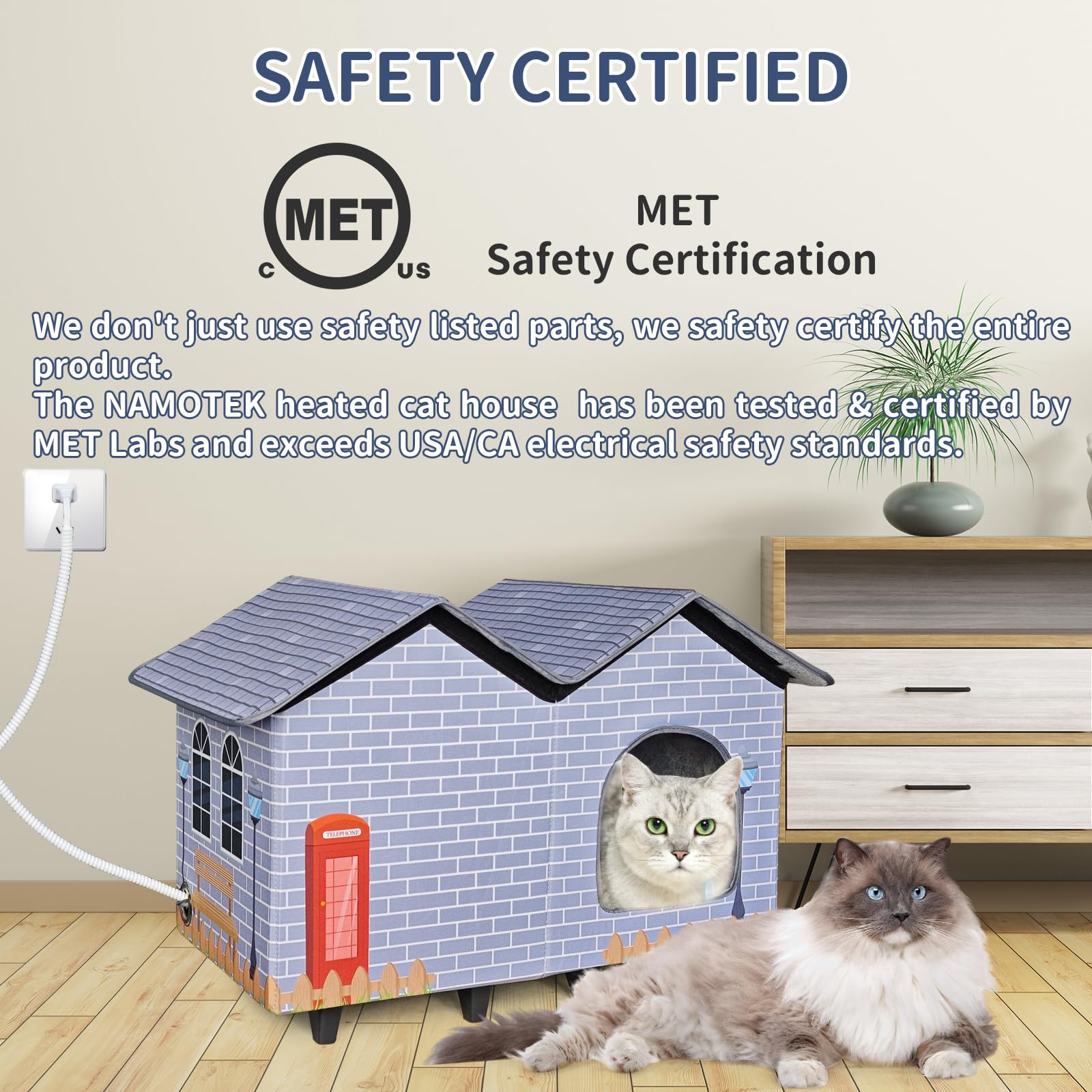 NAMOTEK heated cat bed thermostat in action for cozy warmth