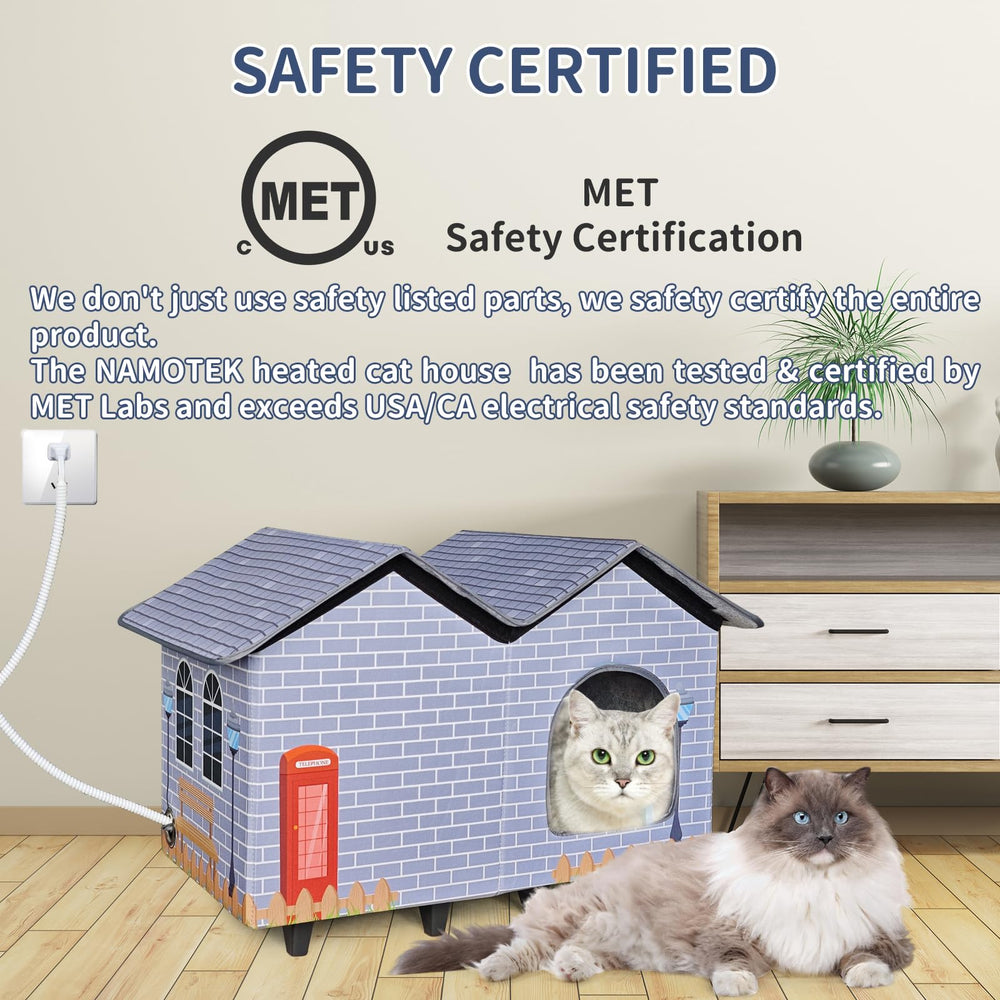NAMOTEK heated cat bed thermostat in action for cozy warmth