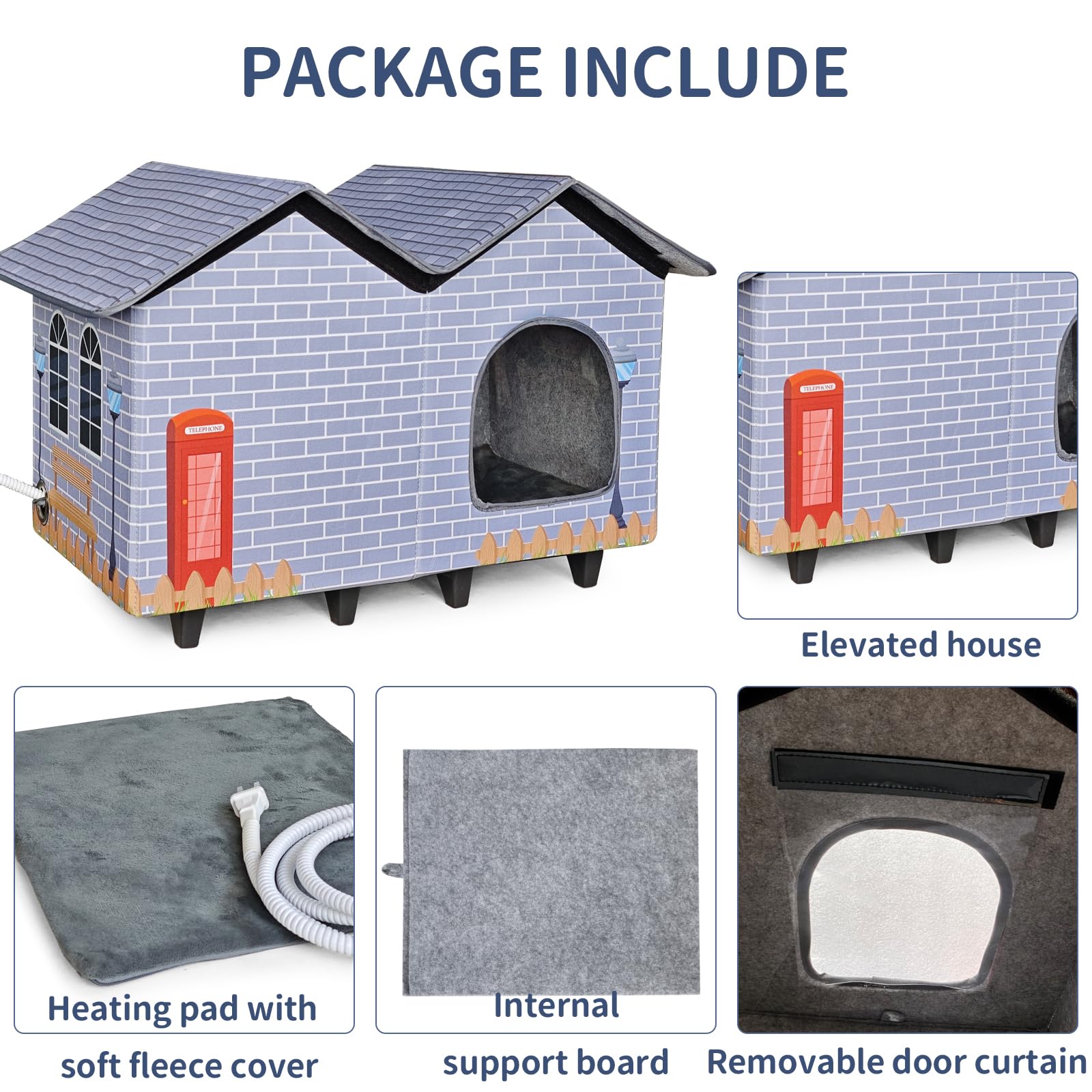 NAMOTEK waterproof indoor/outdoor cat house in winter setting