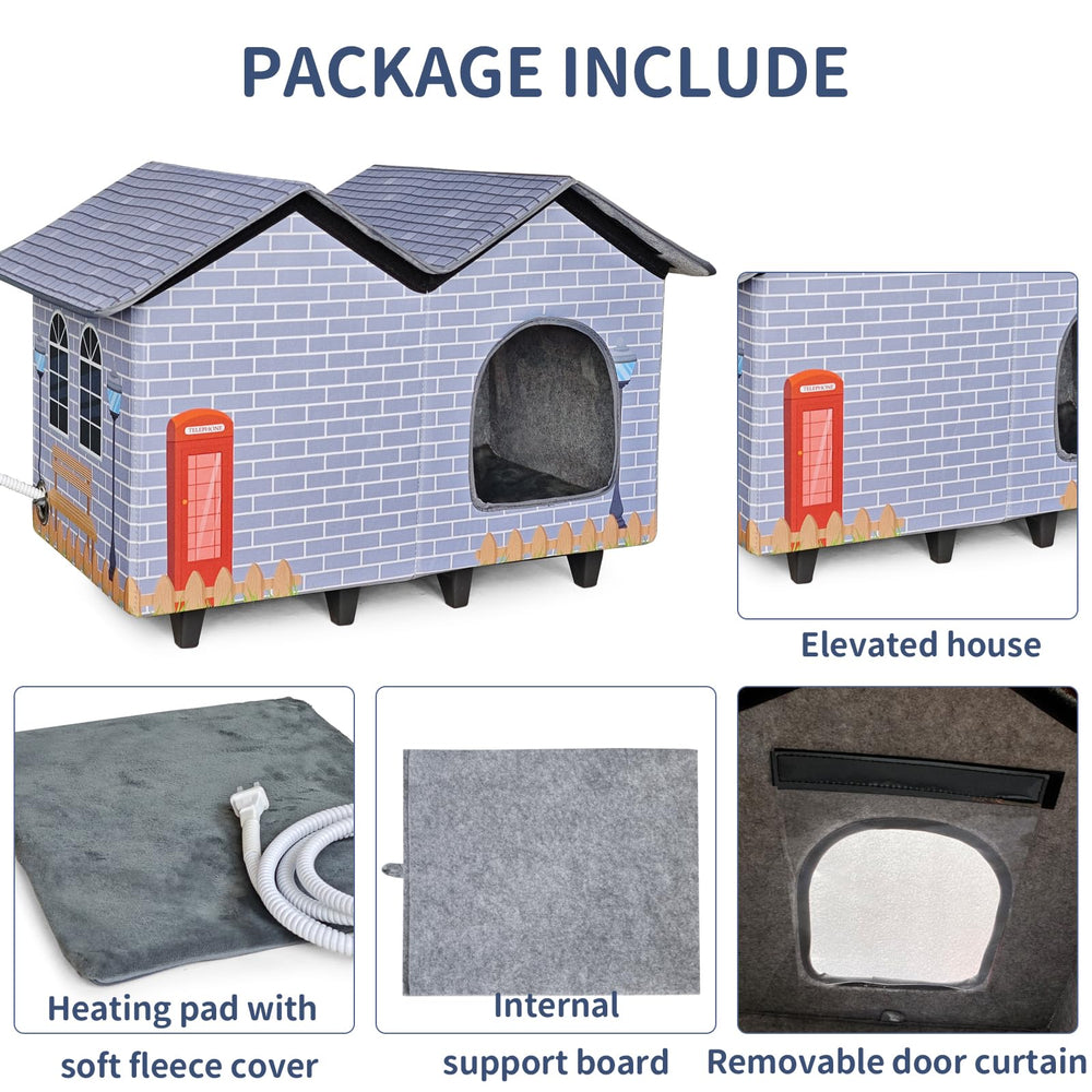 NAMOTEK waterproof indoor/outdoor cat house in winter setting