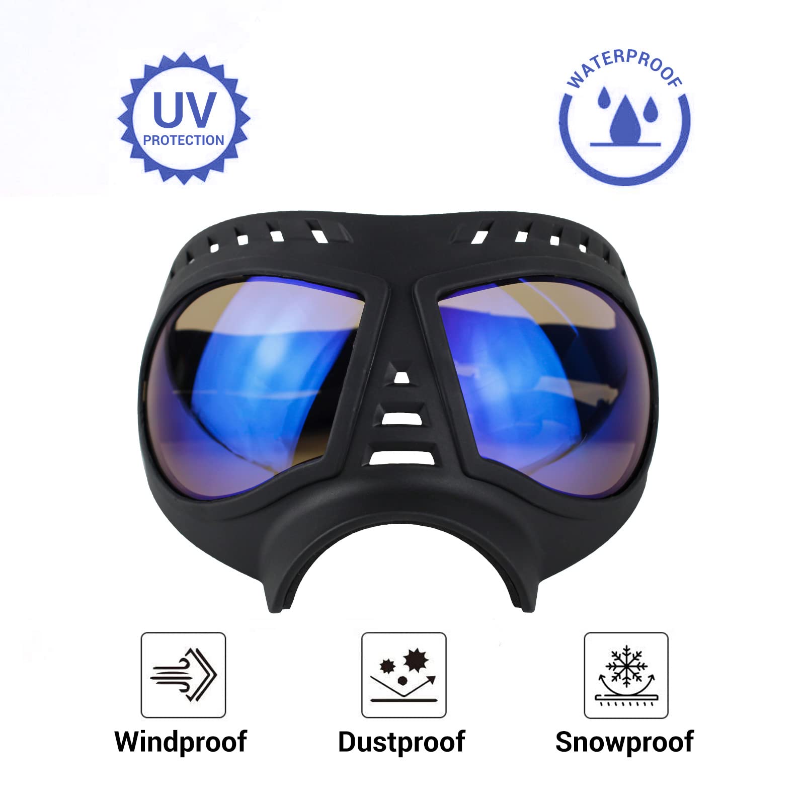 NAMSAN Clear Dog Goggles UV-resistant lenses provide glare reduction and eye protection
