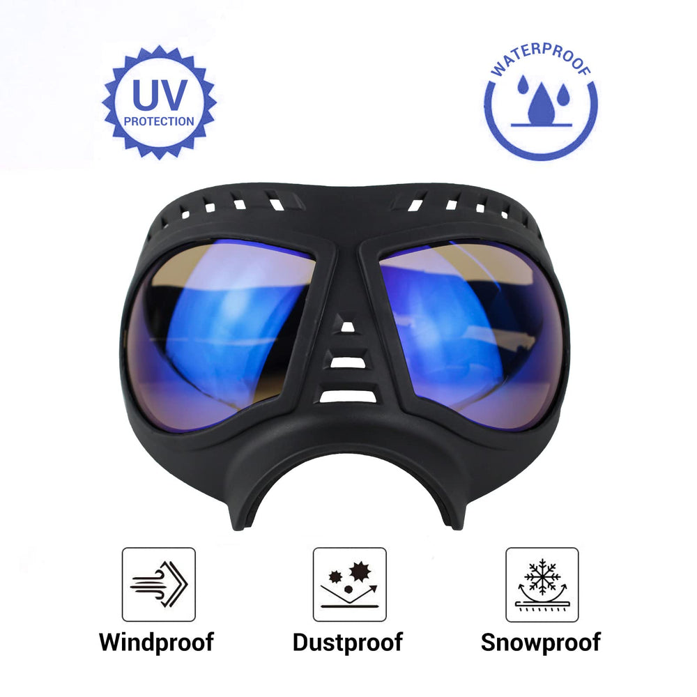 NAMSAN Clear Dog Goggles UV-resistant lenses provide glare reduction and eye protection