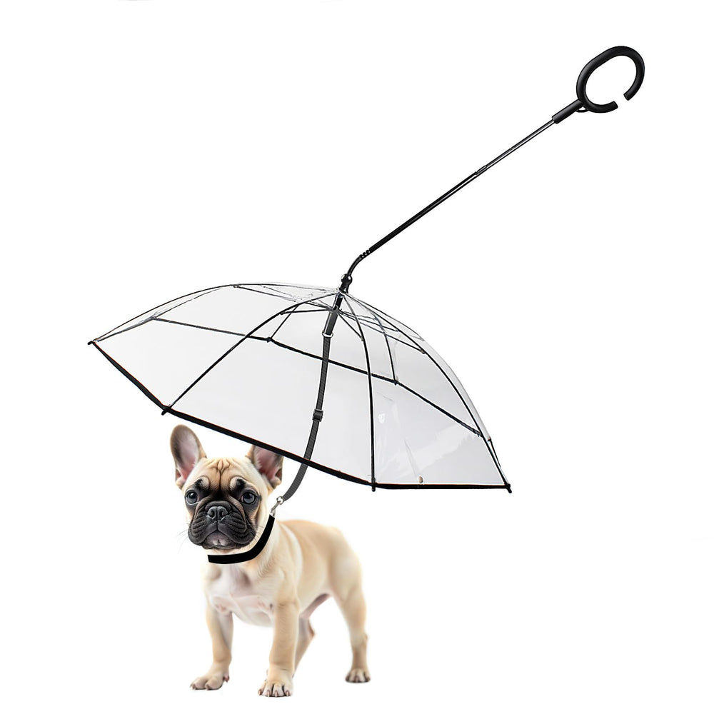 NAMSAN clear dog umbrella for small dogs provides ample rain coverage during walks
