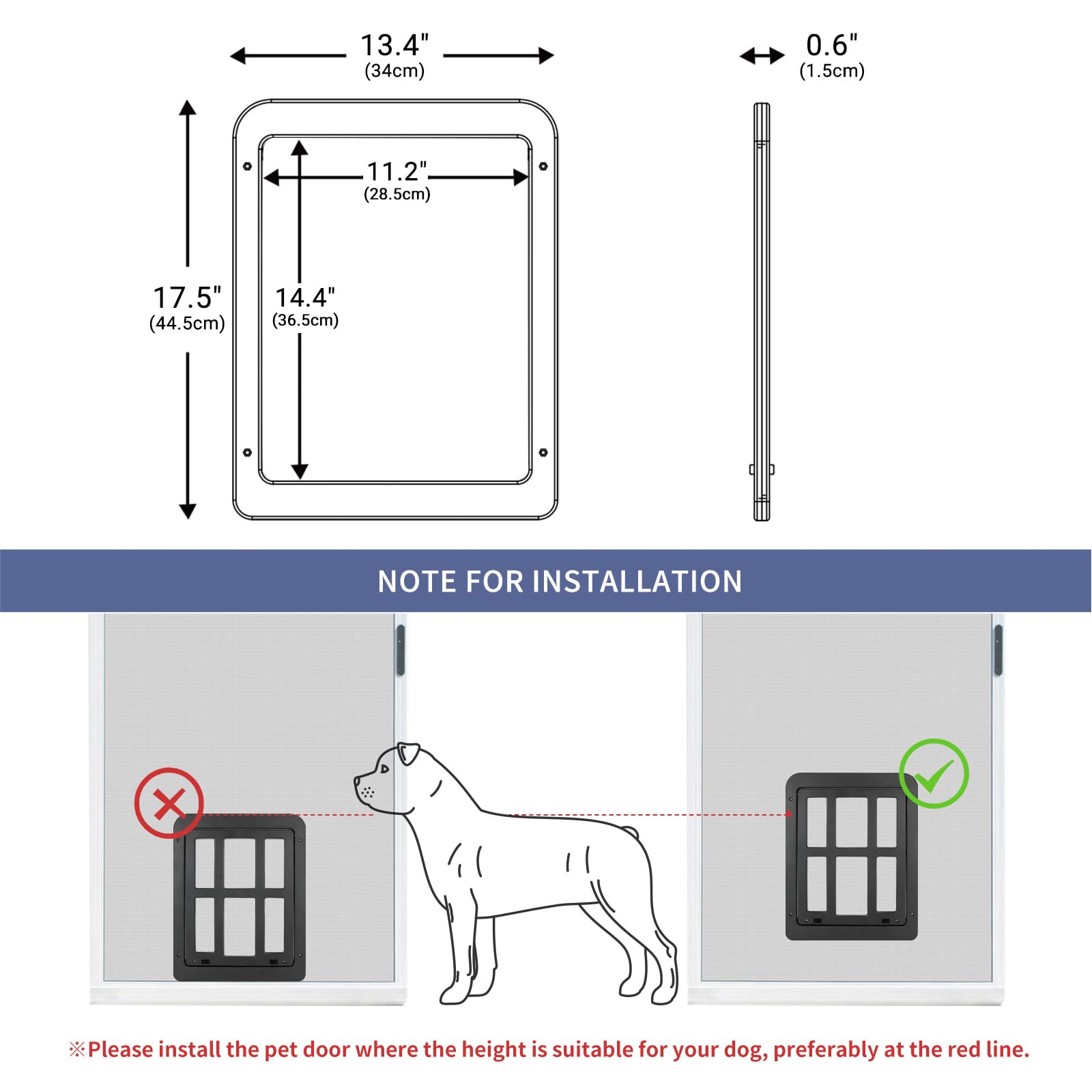 NAMSAN dog door magnetic self-closing keeps drafts out and pets cozy.