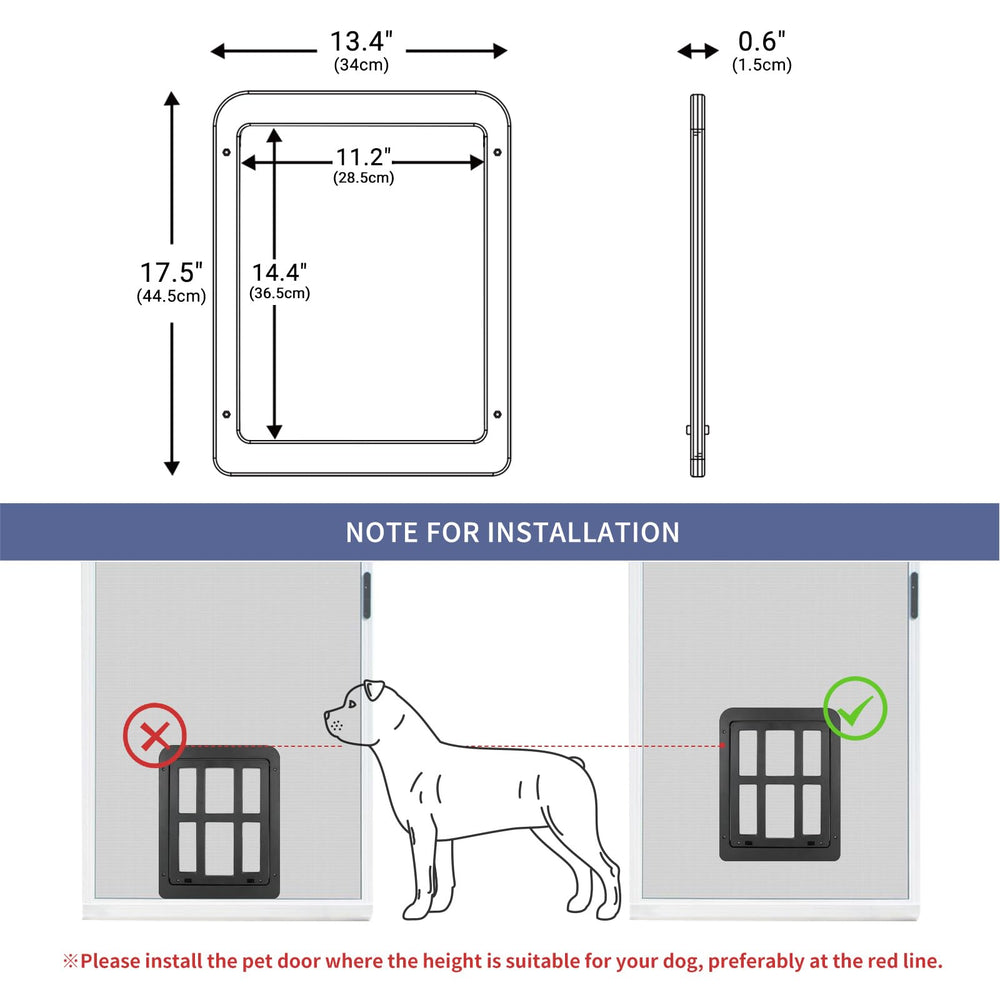 NAMSAN dog door magnetic self-closing keeps drafts out and pets cozy.