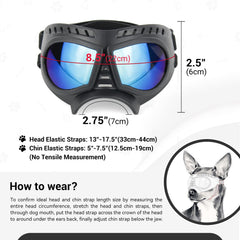 NAMSAN dog goggles adjustable elastic straps secure a snug fit during runs