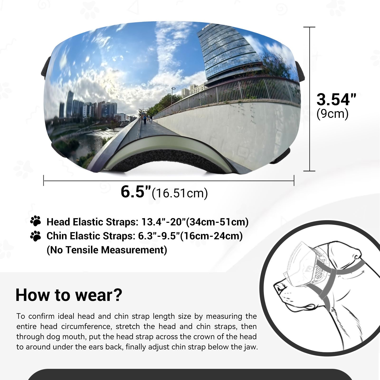 NAMSAN dog goggles breathable vents minimize moisture and fog during active play