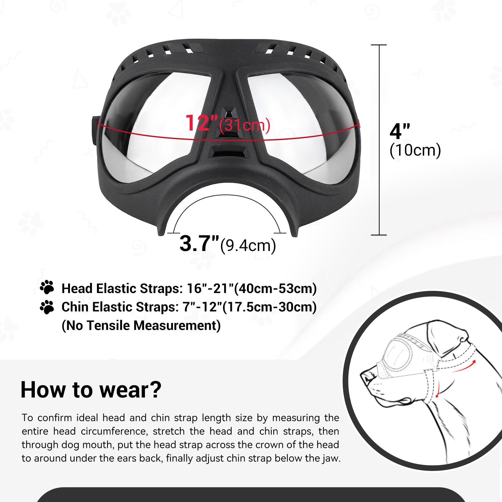 NAMSAN dog goggles frame vents reduce internal fog for clearer vision.