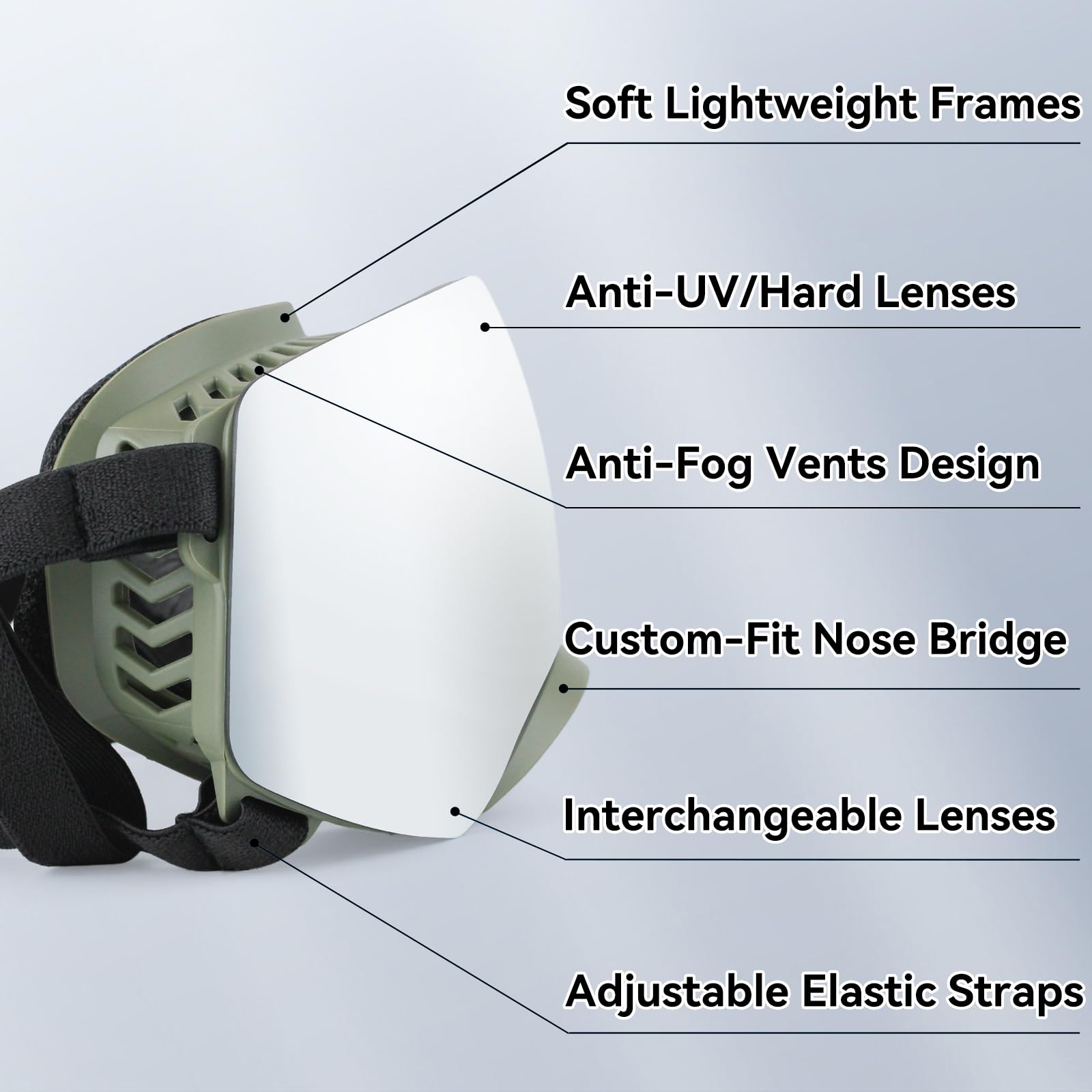 NAMSAN dog goggles soft inner-padding provides gentle comfort for extended wear