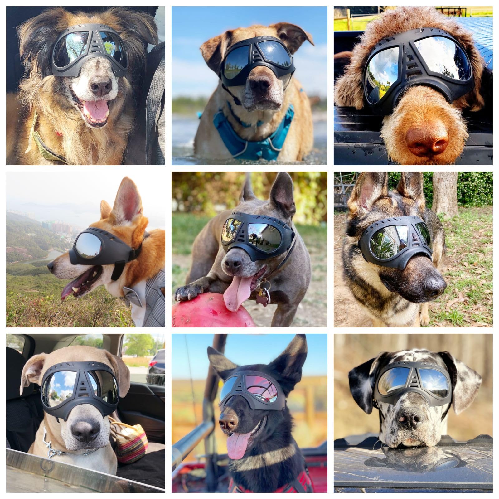 NAMSAN dog goggles soft TPE frame for comfortable all-day wear.