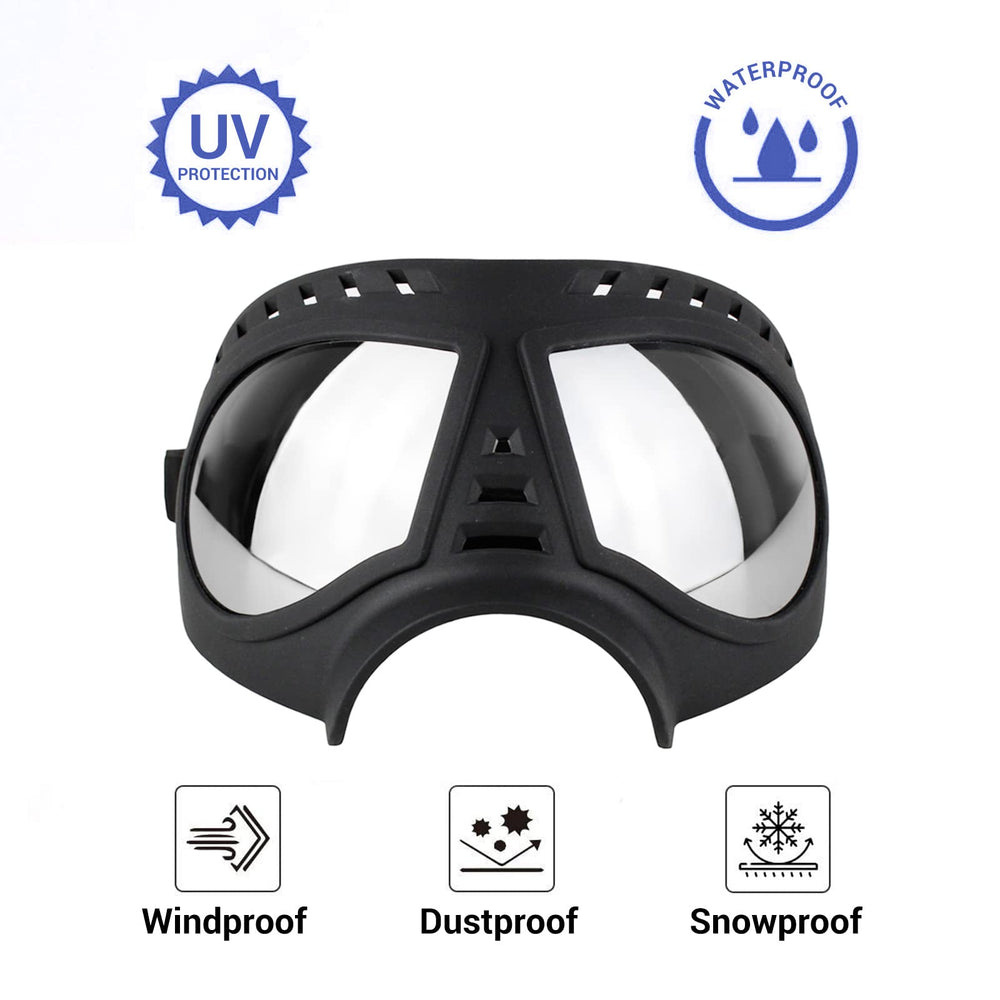NAMSAN dog goggles UV glare protection for sunny car trips.