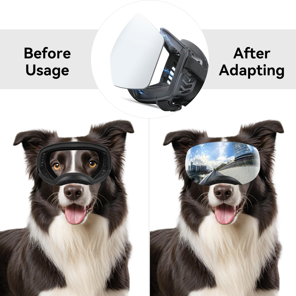 NAMSAN dog goggles UV400 protection highlights 99% UV blocking during sunny trips