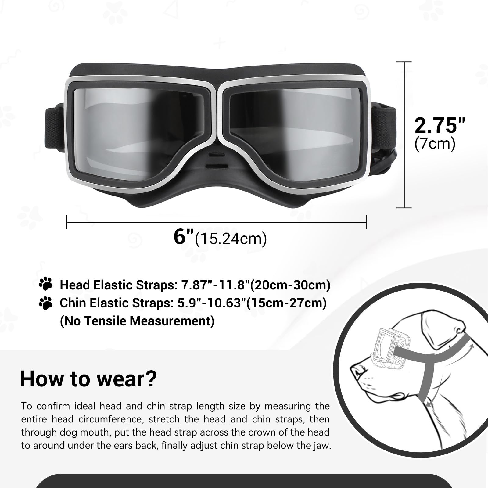 NAMSAN dog goggles vented frame reduce fog for clearer vision.