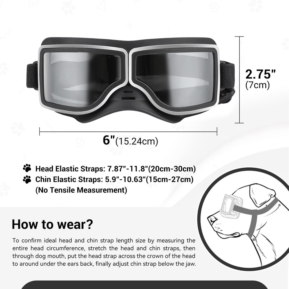 NAMSAN dog goggles vented frame reduce fog for clearer vision.