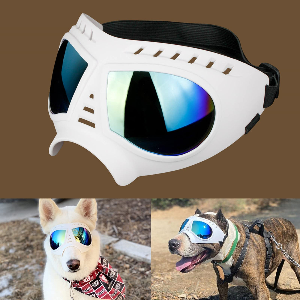 NAMSAN dog goggles with a wide snout fit for large dogs during outdoor adventures.