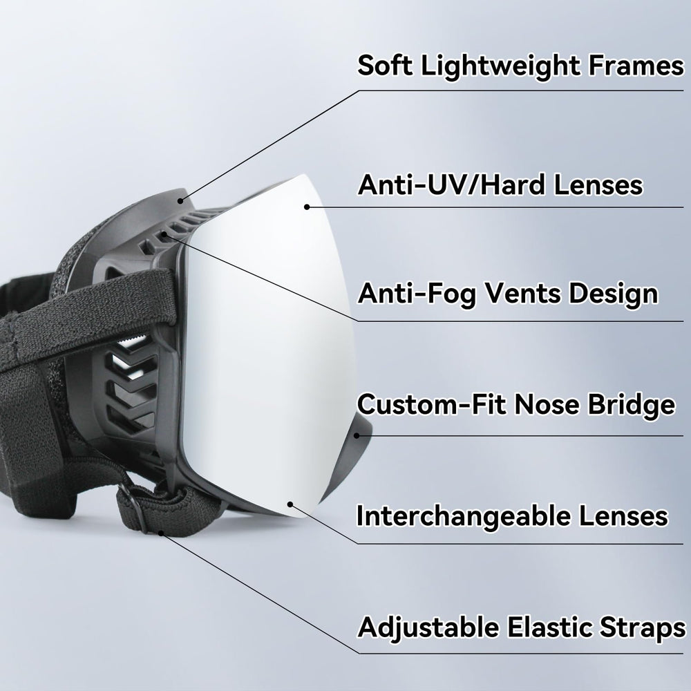 NAMSAN dog goggles windproof design shields eyes on outdoor adventures.