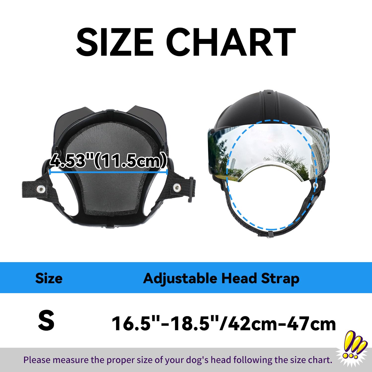 NAMSAN dog helmet adjustable strap provides a secure, customizable fit